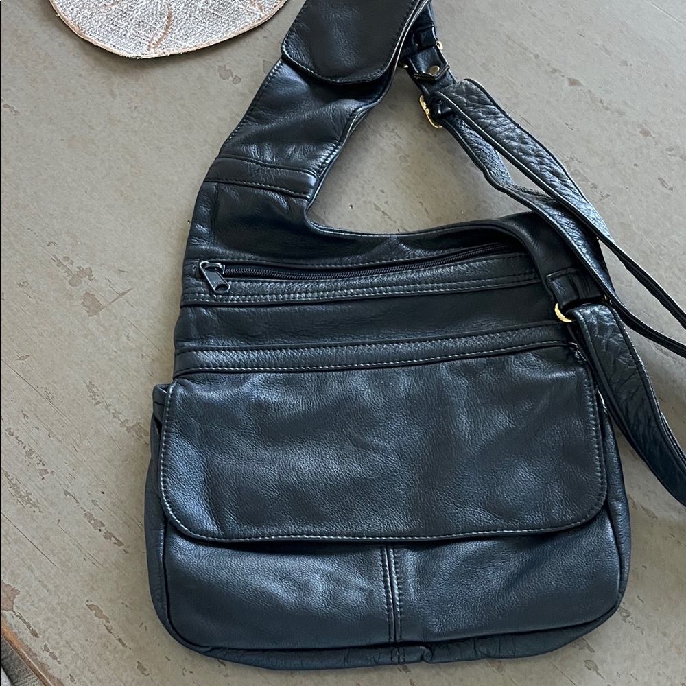 D’Onofrio Blue Leather Shoulder Bag